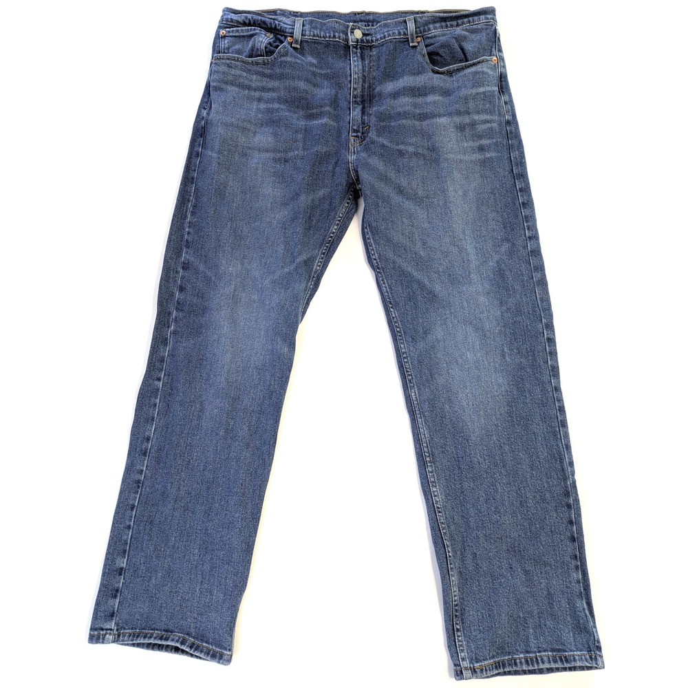 Levis 505 Regular Fit Straight Leg Jeans Mens 40x32 Medium Wash Blue Denim - Picture 2 of 6
